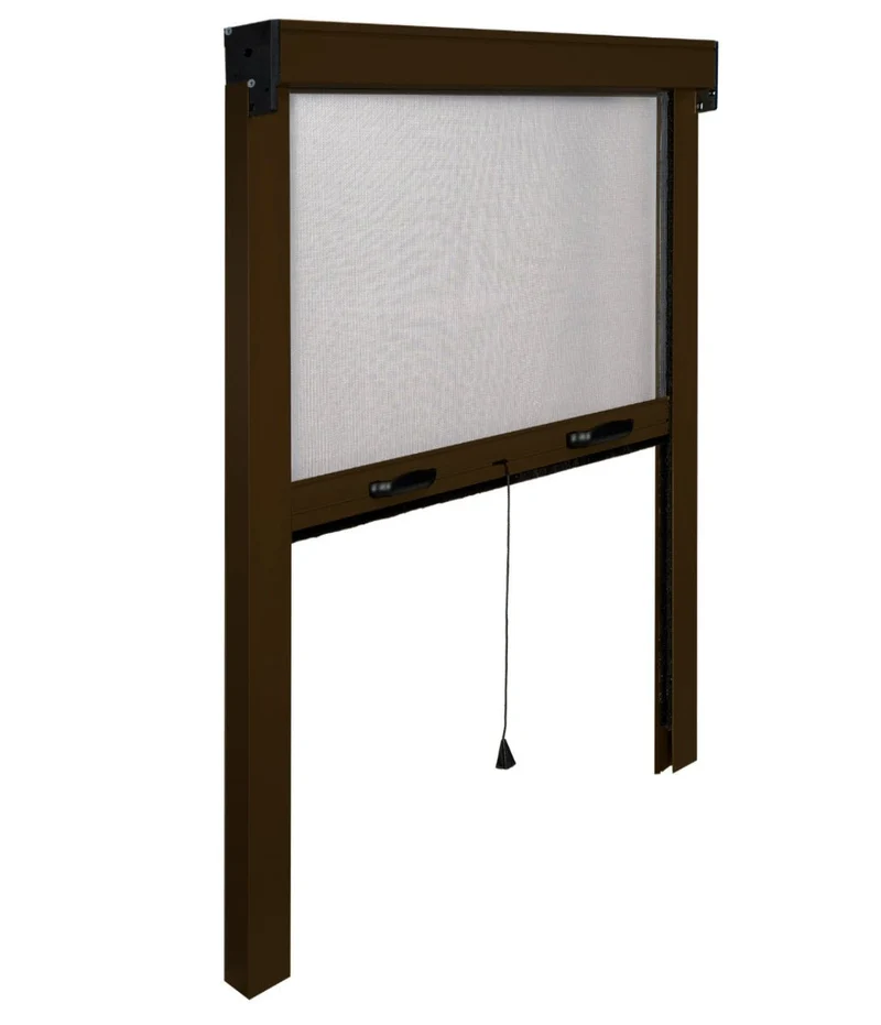 Zanzariera avvolgibile verticale 140x160 cm - colore marrone