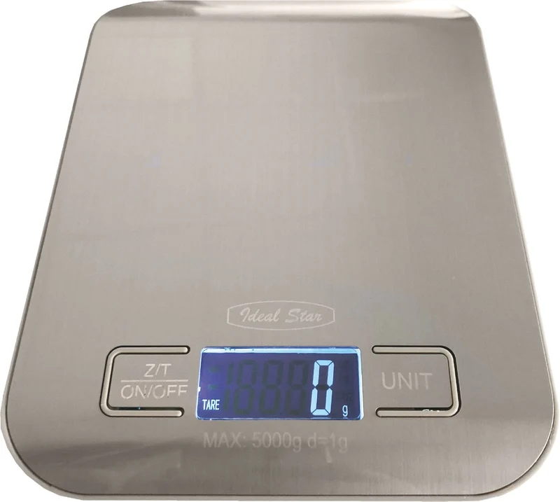 Bilancia digitale piana in acciaio INOX Cardinale capacità 5 kg