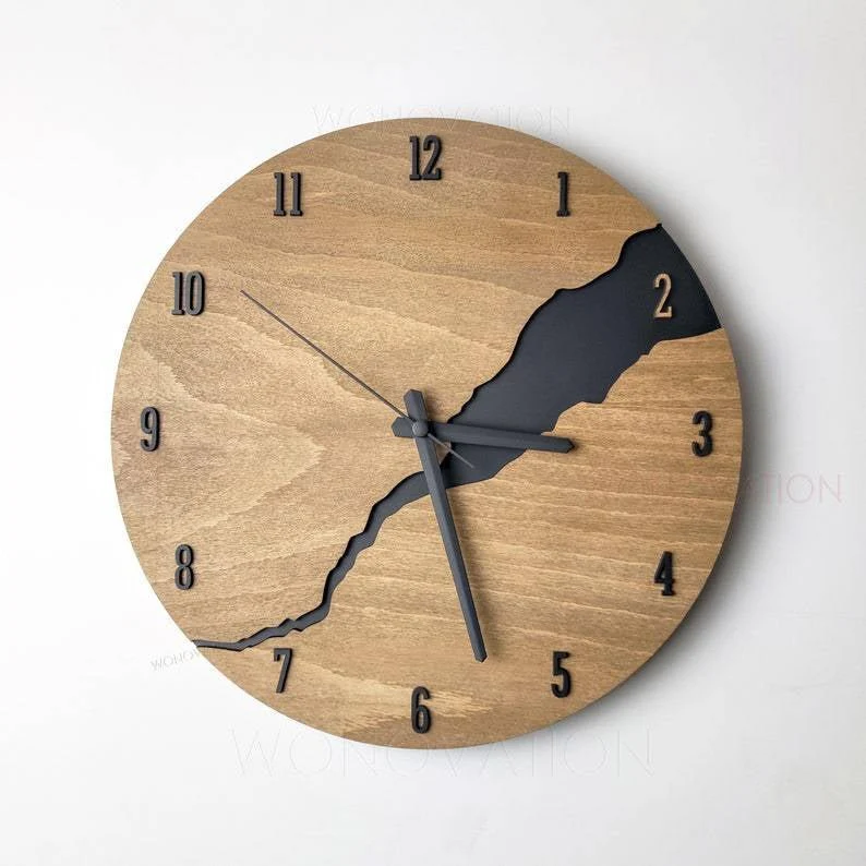Houten Wandklok 30x30cm met Modern Minimalistisch Design | Sansoti