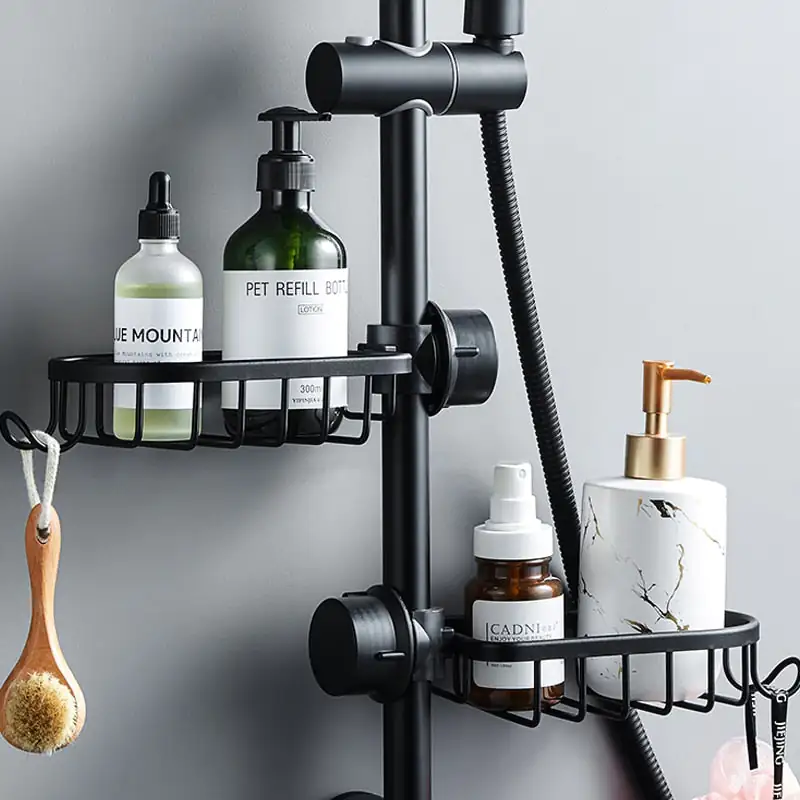 Doucheplank voor Douchekop Roestvrij Metaal Zeephouder Opbergrek Badkamer Shampoohouder Bevestiging Zonder Boren Hangend Organizer | Sansoti