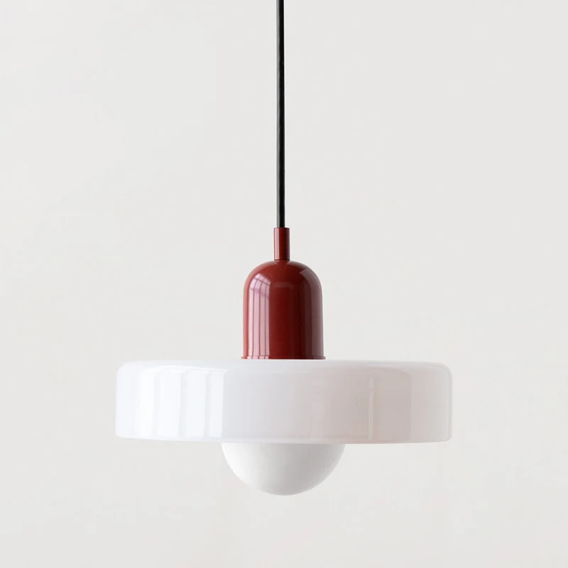 Moderne Hanglamp met Gekleurd Glas 25/35cm E27 Verstelbaar Minimalistisch Design | Sansoti