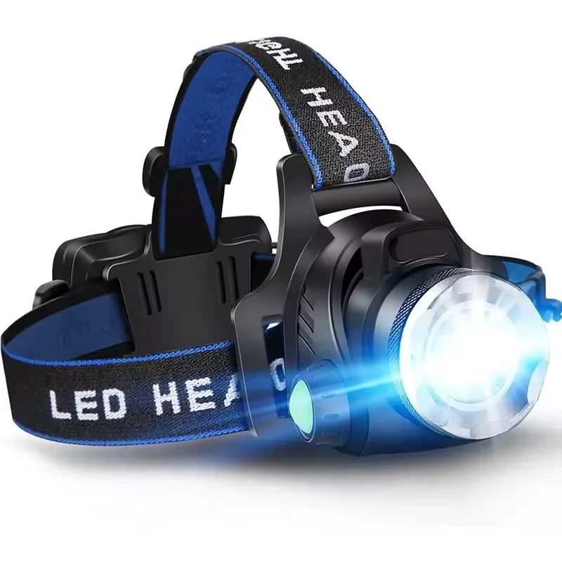 LED Hoofdlamp Oplaadbaar 2000 Lumen met Zoomfunctie Waterdicht Handsfree Verlichting voor Wandelen | Sansoti