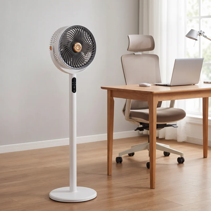 Kolomventilator Stil 86,5 cm Grijs Wit Meerdere Snelheden Verstelbare Hoogte Kantoor Werkkamer | Sansoti