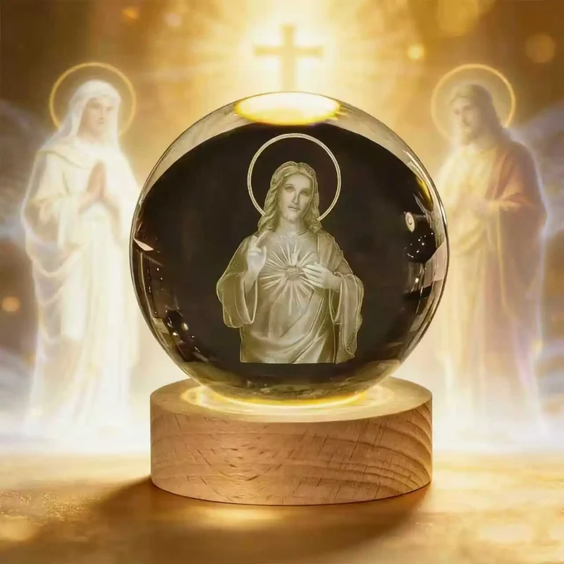 Illuminated Crystal Ball Set for Spiritual Devotion