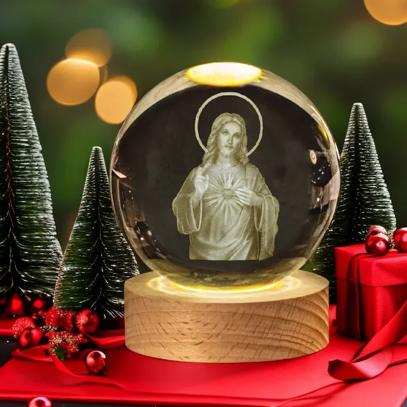 Illuminated Crystal Ball Set for Spiritual Devotion
