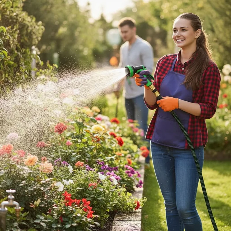 Flexibele Tuinslang Sproei-Irrigatiesysteem 7.5-38m Waterslang voor Auto Terras Planten Tuin Bewateren | Sansoti