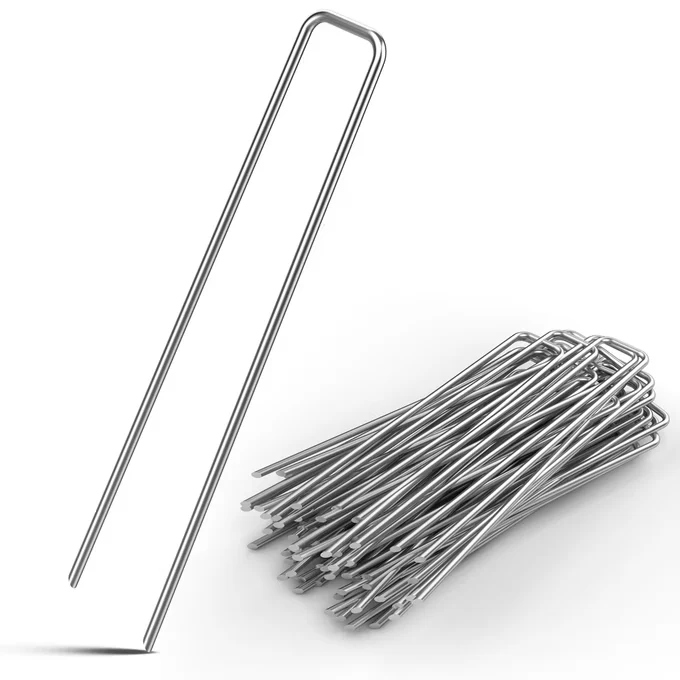 Ancrages au sol piquets – Lot de 20 en acier galvanisé Ø 4 mm